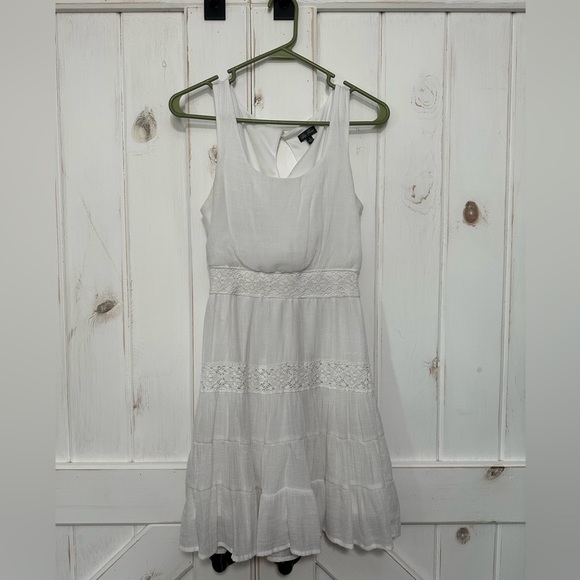 White Lace Summer Tank Midi Dress - Picture 1 of 2